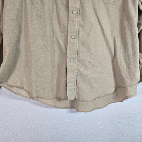 Wrangler Pearl Snap Button Up Shirt Men 1X Western Vintage Tan Horse Country - Picture 5 of 14
